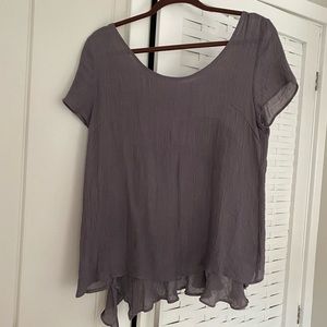 grey linen top